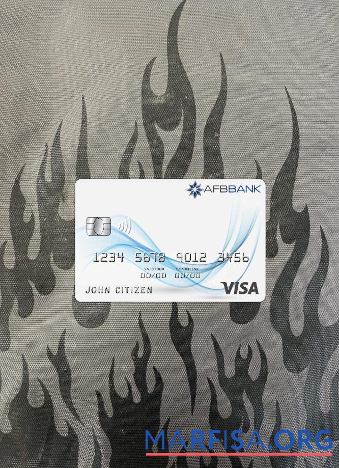 Blank Azerbaijan AFB bank visa card photolook front sample